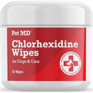 Pet MD Topical Wipes for Cleansing - with Aloe for Cats and Dogs - 50 Count
