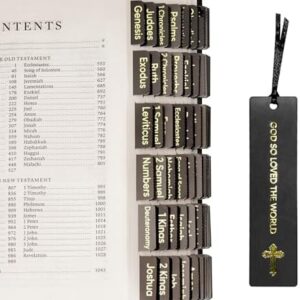 Bible Tabs for Women and Men, Retro Theme, 75 Large Print Bible Tabs & 1 Bookmark, Laminated Bible Book Tabs for Study Bible, Easy Navigation, Easy-to-Read Sans Serif Type