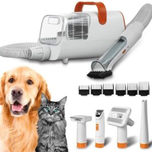 Perfect for All Sizes of Pet Dogs and Cats & 4-in-1 Ultimate Pet Grooming Solution - Powerful Vacuum, Precision Trim, Adjustable Tools, Spacious 2.5L Capacity and Swift Drying