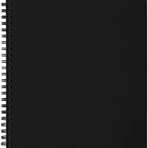 Office Depot Wirebound Notebook, 7 1/4in x 9 1/2in, 1 Subject, Narrow Ruled, 160 Pages (80 Sheets), Black, ODUS1402-026