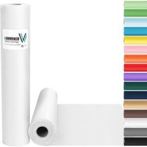 Vanhench White Wrapping Paper 17.5"x1200"(100') White Paper Easel Painting Drawing Paper Roll Kids Art Supplies, Chart Poster Bulletin Board Paper Floor Covering Arts Crafts Gift Wrap Paper 80GSM 55LB