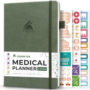 Clever Fox Compact A5 Medical Planner 12-Month – Medical Notebook, Health Diary, Wellness Journal & Logbook to Track Health – Self-Care Medical Journal – 12 Months, Undated (Cypress)