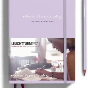 LEUCHTTURM1917 - Some Lines A Day - 5 Year Memory Notebook - Hardcover Journal 366 Pages for 5 Years of Entries (Lilac)