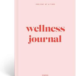 Papier Daily Wellness Journal Diary - Baby Pink, 8.46"L x 6.02"W | Hardback Cover Wellbeing, Gratitude & Mindset Diary for Personal Growth, Mindfulness & Reflection | Track Goals, Sleep & Lifestyle Habits