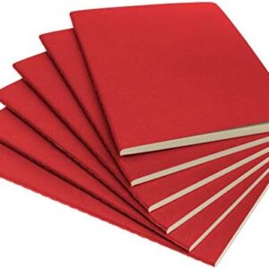Simply Genius A5 Notebooks for Work, Travel, Business, School & More - College Ruled Notebook - Softcover Journals for Women & Men - Lined Note Books with 92 pages, 5.5" x 8.3" (Red, 6 pack)