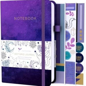 Dotted Journal – 160gsm Bleed Proof Thick White Paper – 200 Numbered Dot Grid Pages – 5.8 x 8.3 inch Dotted Notebook