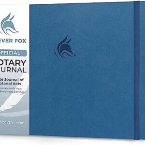 Clever Fox Notary Journal – Horizontal Notary Public Journal of Notarial Acts – Hardcover Notary Log Book – Notary Supplies – 378 Record Entries, Numbered Pages, Hardcover, 10”x7” (Dusty Blue)