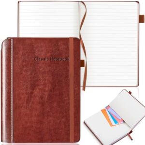 Lined Journal Notebook for Women & Men, 200 Pages A5 Hardcover Softcover Leather Journal, Perfect for Work, Writing, Business, Travel, Work or School, 6'' X 8.5''