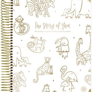 bloom daily planners New Pregnancy and Baby's First Year Calendar Planner & Keepsake Journal with Stickers - Hardcover Scrapbook Memory Book Organizer - (Undated) 8” x 10" - The Story of You