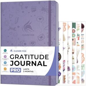 Clever Fox Gratitude Journal PRO – Happiness, Positivity & Affirmation Daily Journal for Women & Men – Inspirational Notebook for Positive & Grateful Mind – 3 Months, Large Format (Lavender)