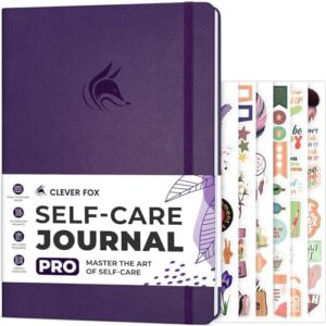 Clever Fox Self-Care Journal PRO – Wellness & Daily Reflection Notebook – Mental Health, Meditation & Mood Journal for Women, 7x10” (Purple)