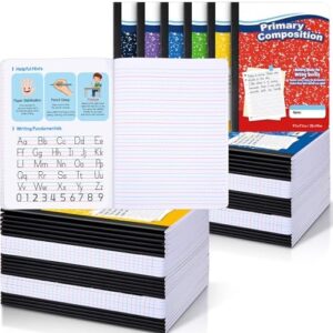60 Pack Primary Composition Notebook K-2 Primary Journal 50 Sheets 9.8" x 7.5" Primary Ruled Composition Book Kindergarten Notebook for Kids Kindergarten Preschool 1st 2nd Grad (Multicolor)