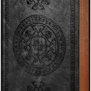 CAGIE Lined Journal for Men Soft Cover Notebook Leather Journals for Writing, 180 Lay Flat Vintage Mens Journal Personal Diary, 5.7'' X 8.3'', Black
