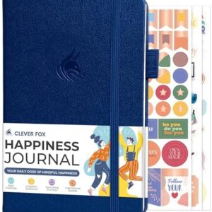 Clever Fox Happiness Notebook – Daily Positivity Journal for Women with Prompts & Positive Quotes – Affirmation & Self Esteem Gifts (Mystic Blue)