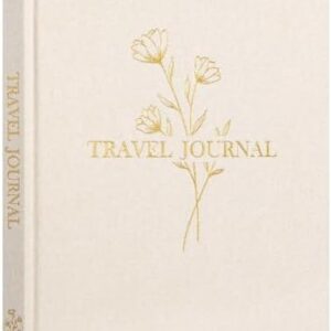 Lanpn Travel Photo Journal Notebook for Women Men, Linen Travel Log Diary Scrapbook Memory Book with Prompts, Anniversary Journals Traveling Gifts (Beige, 110 Pages)