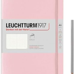 LEUCHTTURM1917 - Notebook Softcover Medium A5-123 Numbered Pages for Writing and Journaling (Dotted, Powder)