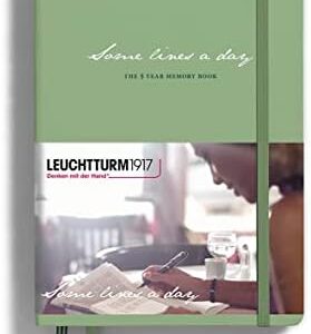 LEUCHTTURM1917 - Some Lines A Day - 5 Year Memory Notebook - Hardcover Journal 366 Pages for 5 Years of Entries (Sage)