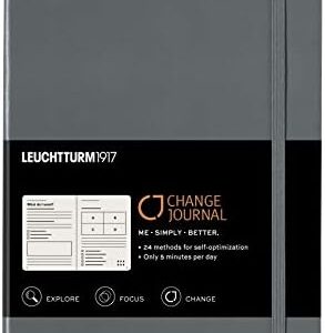 LEUCHTTURM1917 - Change Journal - Notebook Guide with 24 Methods to Help You Improve Your Productivity - 294 pages, (Anthracite)
