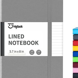 JOYEUX Lined Journal Notebook, 160 Pages Hardcover Journal for Writing, Medium 5.7 inches x 8 inches Notebooks - 100 Gsm Thick A5 Paper (Dark Grey)