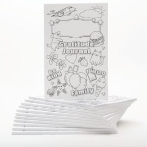 S&S Worldwide Kid's Gratitude Journal Class Pack. Undated, 100-pgs, Daily Prompts, Cover to Color, Inspiring Quotes, For Self-Esteem, Positive Thinking, Mindfulness, Resilience, Ages 5-11, 6"x9", Pk 12