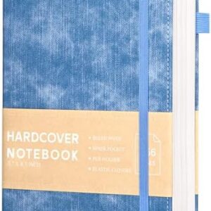 CAGIE Lined Journal Notebook, 256 Pages Leather Journals for Men Women, 100 GSM Smooth Paper Hardcover Journal for Writing, Travel, Work and Office, Portable Size 5.7 x 8.3 Inch