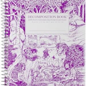 Decomposition Fairy Tale Forest College Ruled Spiral Notebook - 9.75 x 7.5 Journal with 160 Lined Pages - 100% Recycled Paper - Cute Notebooks for School Supplies, Home & Office - Made in USA