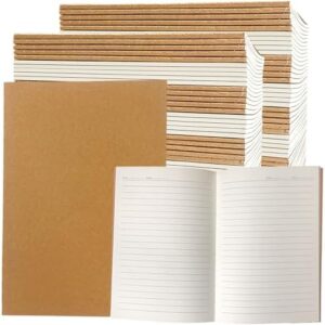 120 Pack Kraft Paper Notebook Journals A5 Journal Softcover Ruled Lined Journals Notebooks Bulk for Adult Students Writing Sketch Travel Journal School Office Supplies