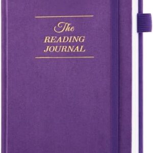 JUBTIC Reading Journal - Book Journal Reading Log for Review and Track Your Reading Progress - Gift Book Accessories for Book Lovers and Voracious Readers - 75 Books，A5 Size (Purple)