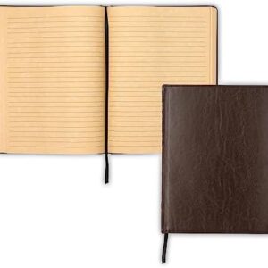 Samsill Vintage Hardcover Notebook, 200 Lined Notebook Pages, Brown, 7.5 x 10 Inch
