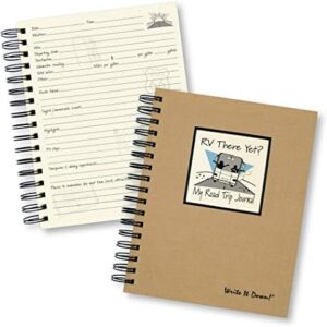 series by Journals Unlimited, Guided Journal, RV There Yet?, My Road Trip Journal, Full-size 7.5"x 9", Kraft Hard Cover, Made in USA
