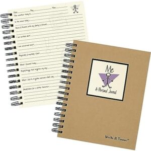 series by Journals Unlimited, Guided Journal, Me, A Personal Journal, Full-size 7.5"x 9", Kraft Hard Cover, Made in USA