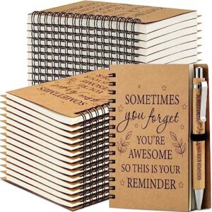 Yeaqee 50 Set Employee Appreciation Gifts Inspirational A6 Spiral Notebooks with Ballpoint Pens Motivational Journals for Coworker Teacher Secretary Nurse Graduation(Motivational Style)
