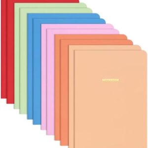 LABUK 12pcs A5 Bulk Notebooks Journals, 5.5 x 8in Lined Pastel Journal Notebook, Colors Ruled Journals for Writing, Office,60 Sheets 6 Color
